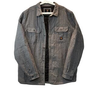 Hawx Shirt Mens XLT Tall Gray Channel Quilted Flannel Button-Down Shacket Work